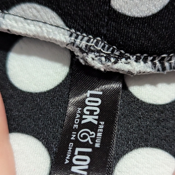 Lock and Love Polka Dot Skater Skort - Black and White - Picture 4 of 4